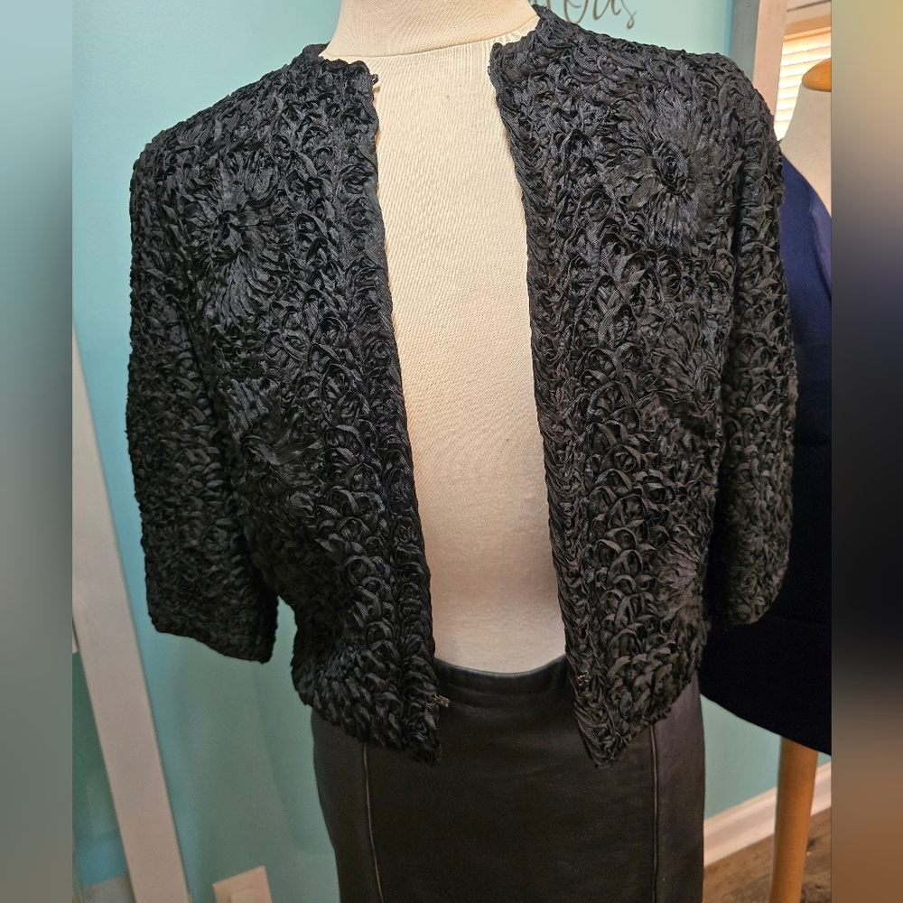 Elegant Black Vintage Ribbon Soutache Jacket